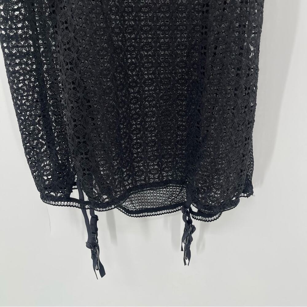 Victoria’s Secret Lace Push Up Black Over Nude Gartered Lingerie Nighty Size 34C - Picture 3 of 11